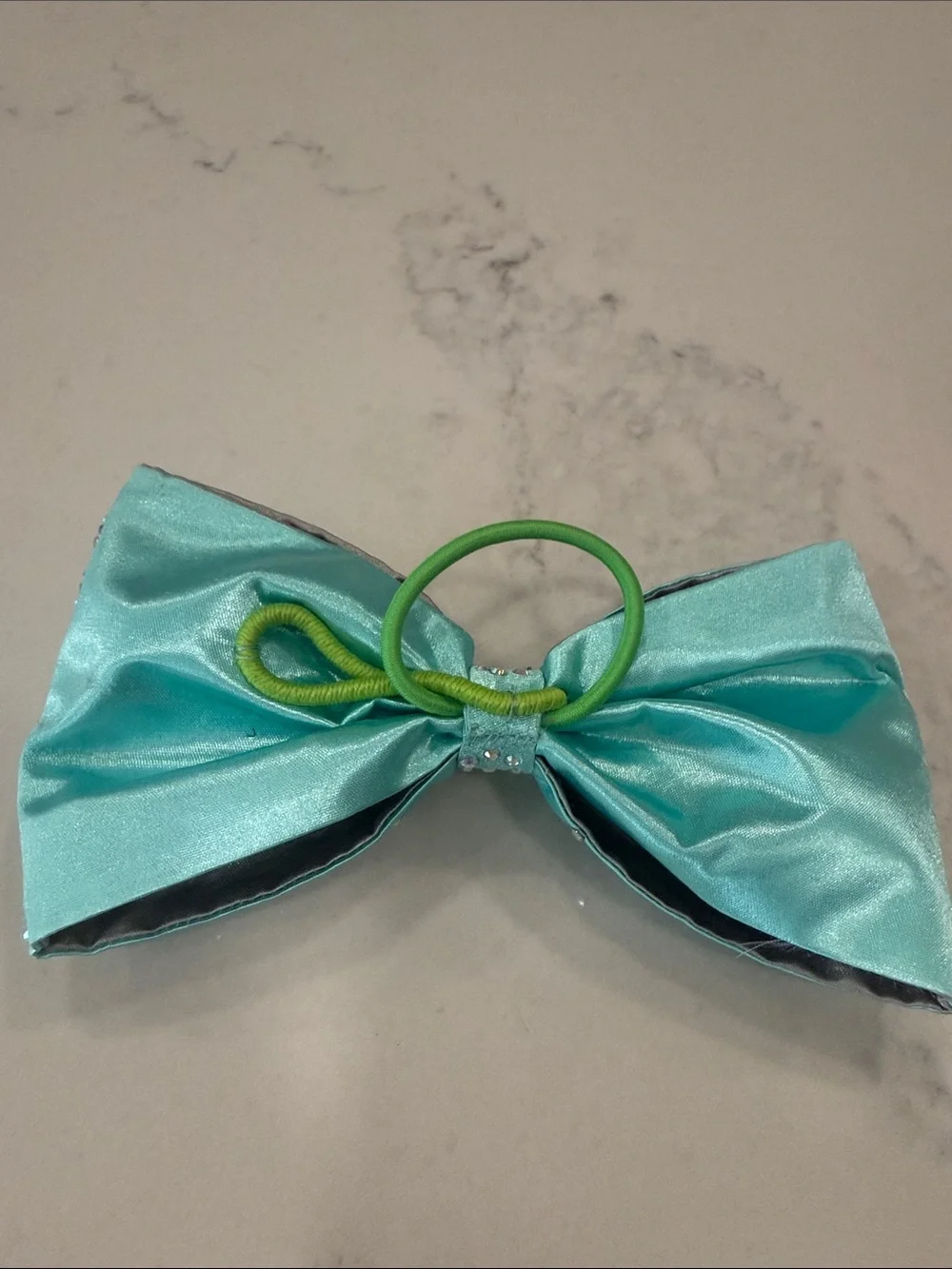 Turquoise Crystal Cheer Bow
